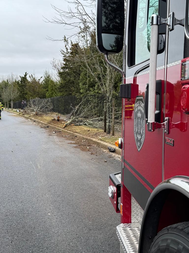 Motor Vehicle Accident: E-7 operating at the scene of a single motor vehicle collision. 
2025