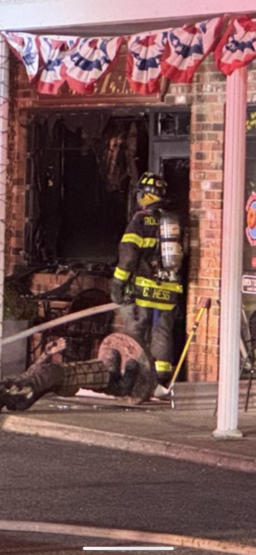 Mutual Aid Commercial Structure Fire: members from E-7 assisting with hose lines and performing operations.
2025. (Photo not mine)