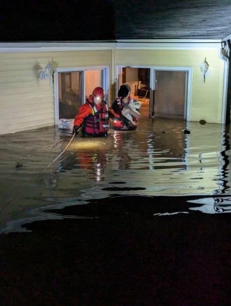 Water Rescue: members from Co.1 removeing trapped civilians . 2024